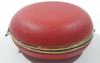 Vintage Westclox Red Cased Round Calendar Date and Time Windup Travel Alarm Clock