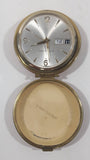 Vintage Westclox Red Cased Round Calendar Date and Time Windup Travel Alarm Clock