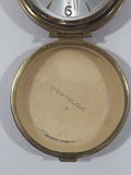 Vintage Westclox Red Cased Round Calendar Date and Time Windup Travel Alarm Clock
