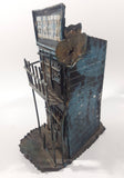 Vintage Abandoned Wild West Boom Town Ghost Town Two Story Bank Building Shaped Metal Coin Bank 8" Tall Made in Hong Kong No Plug