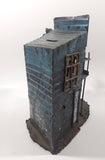 Vintage Abandoned Wild West Boom Town Ghost Town Two Story Bank Building Shaped Metal Coin Bank 8" Tall Made in Hong Kong No Plug