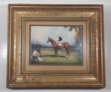 Vintage Sir Alfred Munnings Hyperion Horse Painting 12" x 14" Framed 6" x 8" Print