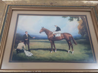 Vintage Sir Alfred Munnings Hyperion Horse Painting 12" x 14" Framed 6" x 8" Print