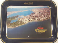 Vintage 1980 60th Anniversary of Coca-Cola in Vancouver 1920-1980 Aerial Shot of Downtown Vancouver and Part of Stanley Park Official Blue Metal Beverage Tray