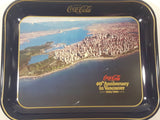 Vintage 1980 60th Anniversary of Coca-Cola in Vancouver 1920-1980 Aerial Shot of Downtown Vancouver and Part of Stanley Park Official Blue Metal Beverage Tray