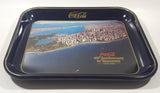 Vintage 1980 60th Anniversary of Coca-Cola in Vancouver 1920-1980 Aerial Shot of Downtown Vancouver and Part of Stanley Park Official Blue Metal Beverage Tray
