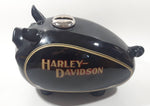 Vintage 1982 Harley Davidson Motorcycles 12" Long Gas Tank Pig Hog Shaped Black Piggy Bank Coin Bank Has Chips