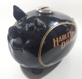 Vintage 1982 Harley Davidson Motorcycles 12" Long Gas Tank Pig Hog Shaped Black Piggy Bank Coin Bank Has Chips