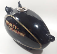 Vintage 1982 Harley Davidson Motorcycles 12" Long Gas Tank Pig Hog Shaped Black Piggy Bank Coin Bank Has Chips