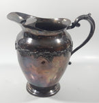 Antique Majestic Old English Reproduction 6190 S.P.B.M. Silver Plated Brass Metal 8" Tall Wine Grape Themed Pitcher Jug