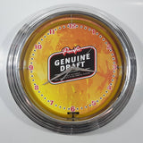 Pacific Genuine Draft Beer 'Cold Filtered Brewed With Pure Spring Water' Yellow Neon 14 1/2" Diameter Round Wall Clock