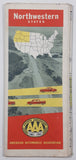 Vintage 1952 AAA American Automobile Association 1902-1952 Anniversary Northwestern States Map