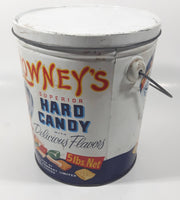 Antique Lowney's Superior Hard Candy with Delicious Flavors 5 Lbs Tin Metal Can Pail with Lid Sherbrooke, Quebec, Canada