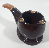 Vintage Giftcraft Tobacco Pipe Shaped Art Pottery Ceramic Ash Tray 6" Long