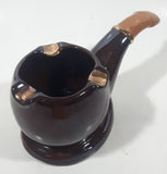 Vintage Giftcraft Tobacco Pipe Shaped Art Pottery Ceramic Ash Tray 6" Long