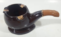 Vintage Giftcraft Tobacco Pipe Shaped Art Pottery Ceramic Ash Tray 6" Long