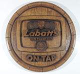 Vintage Labatt's Pilsener Beer On Tap Faux Wood Carved Style Large 18" Diameter Pub Bar Sign