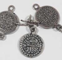 1313 1188 Coin Token Medallion Themed Metal 7" Long Bracelet