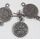 1313 1188 Coin Token Medallion Themed Metal 7" Long Bracelet