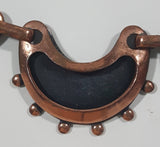 Vintage Renoir Black Enamel Crescents Copper Metal 13" Long Necklace Signed