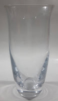 Vintage Heavy Bottomed Clear Glass 9" Tall Flower Vase