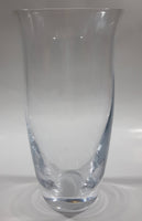 Vintage Heavy Bottomed Clear Glass 9" Tall Flower Vase