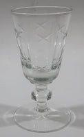 Vintage Star and Circle Pattern 3 3/4" Tall Clear Crystal Glass Cup