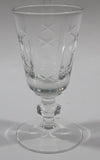 Vintage Star and Circle Pattern 3 3/4" Tall Clear Crystal Glass Cup