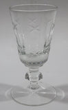 Vintage Star and Circle Pattern 3 3/4" Tall Clear Crystal Glass Cup