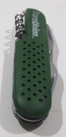 TransUnion Credit Green Folding Pocket Knife with Scissors Multi Tool One Blade Stuck