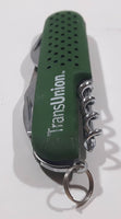 TransUnion Credit Green Folding Pocket Knife with Scissors Multi Tool One Blade Stuck