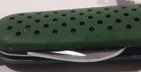 TransUnion Credit Green Folding Pocket Knife with Scissors Multi Tool One Blade Stuck