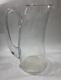Unique Curved Shaped Heavy Clear Glass 10 1/2" Tall Water Pitcher Jug
