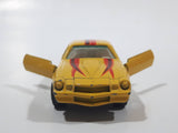 Vintage Yatming Chevy Camaro Z28 Yellow No. 1077 Die Cast Toy Muscle Car Vehicle with Opening Doors