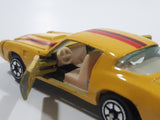 Vintage Yatming Chevy Camaro Z28 Yellow No. 1077 Die Cast Toy Muscle Car Vehicle with Opening Doors