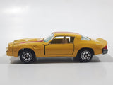 Vintage Yatming Chevy Camaro Z28 Yellow No. 1077 Die Cast Toy Muscle Car Vehicle with Opening Doors