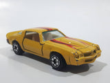 Vintage Yatming Chevy Camaro Z28 Yellow No. 1077 Die Cast Toy Muscle Car Vehicle with Opening Doors