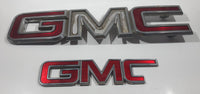 2007-2014 GMC Yukon Sierra Acadia Front Grill Emblem Nameplate Logo 13" Long Chrome and Red with 7 1/2" GMC Logo 20870284 Both For Parts Red Letters