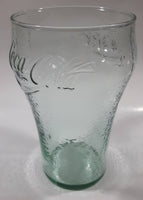 Coca Cola Coke Over Sized Large 7" Tall Big Thick Heavy Embossed Ripple Glass Cup