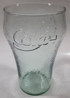 Coca Cola Coke Over Sized Large 7" Tall Big Thick Heavy Embossed Ripple Glass Cup