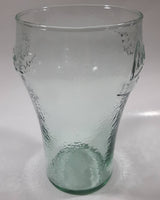 Coca Cola Coke Over Sized Large 7" Tall Big Thick Heavy Embossed Ripple Glass Cup