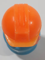 Vintage Fisher Price Little People Construction Worker Blue with Orange Hat 2 1/4" Tall Plastic Toy Figure