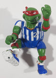 1991 Playmates Mirage Studios TMNT Teenage Mutant Ninja Turtles Raphael Kicking Soccer 3 3/4" Tall Plastic Toy Action Figure