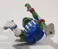 1991 Playmates Mirage Studios TMNT Teenage Mutant Ninja Turtles Raphael Kicking Soccer 3 3/4" Tall Plastic Toy Action Figure