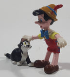 Disney Applause Pinocchio Petting Figaro the Black and White Cat 2 1/2" Tall Toy Figure