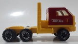 Vintage 1980s Tonka Semi Tractor Truck Yellow and Red Pressed Steel and Plastic Toy Car Vehicle