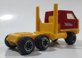 Vintage 1980s Tonka Semi Tractor Truck Yellow and Red Pressed Steel and Plastic Toy Car Vehicle