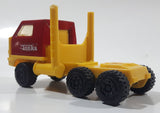 Vintage 1980s Tonka Semi Tractor Truck Yellow and Red Pressed Steel and Plastic Toy Car Vehicle