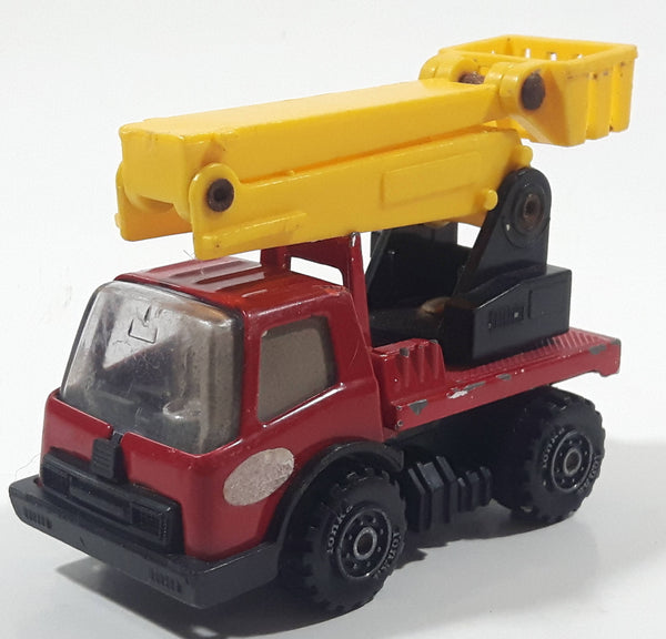 Vintage Tonka Picker Boom Bucket Utility Truck Red and Yellow Pressed Steel and Plastic Toy Car Vehicle - Japan