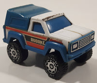 Vintage 1984 Buddy L Pickup Truck with Cap Blue and White Pressed Steel and Plastic Toy Car Vehicle